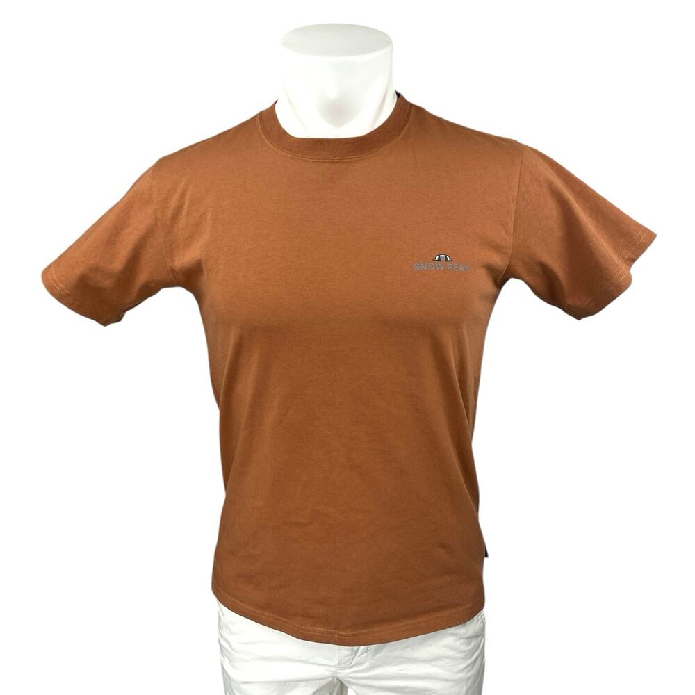NEW Snow Peak Men's Brown Graphic Print Short Sleeve T Shirt Tee Top Size S